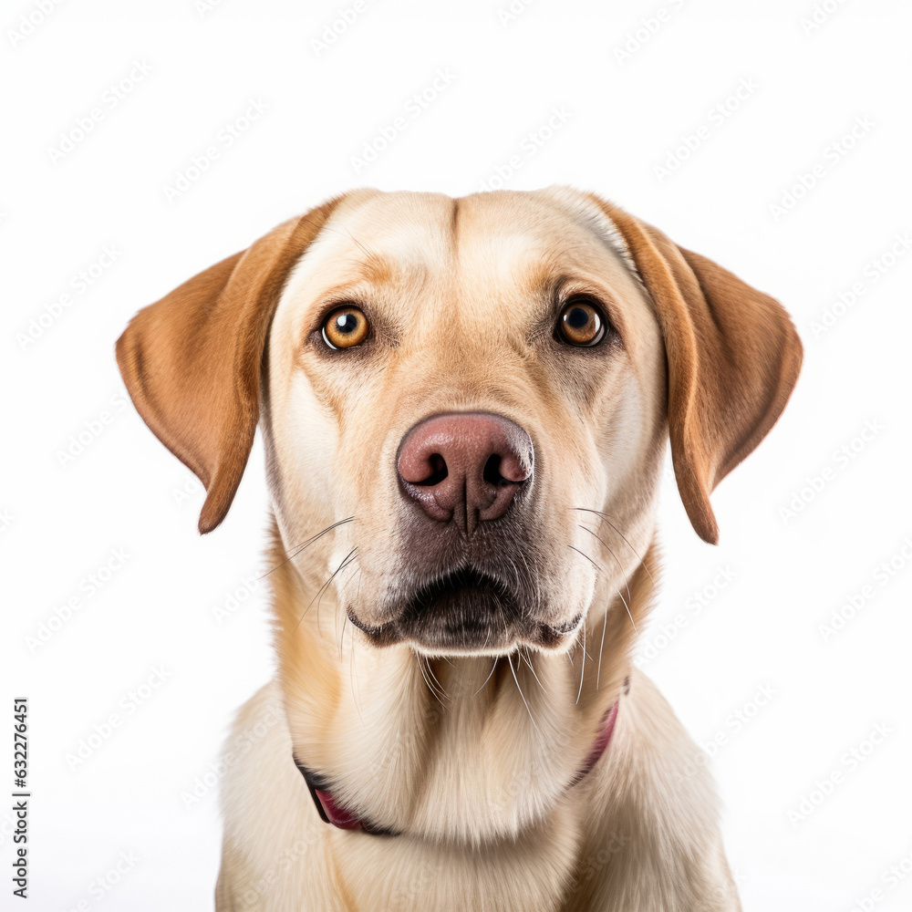 Clipart - a cute dog's face close-up against a clean white background