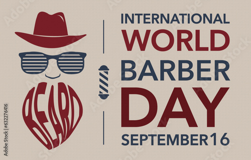 Poster for International world barber day in september 16.