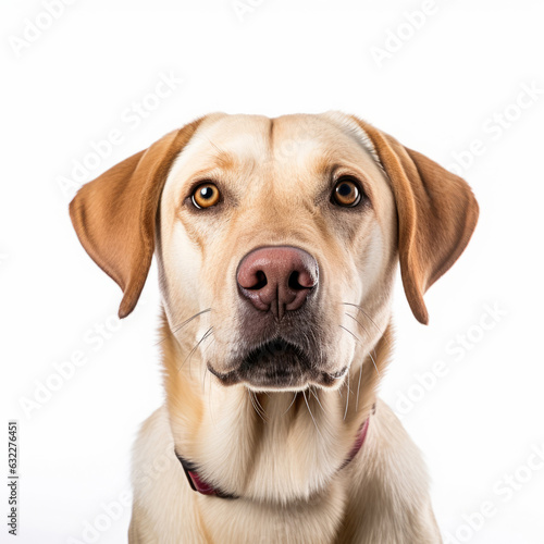 Clipart - a cute dog s face close-up against a clean white background