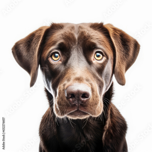 Clipart - a cute dog's face up close with a clean white background