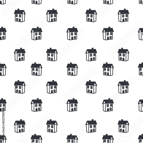 Seamless pattern with house 