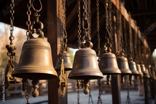 Old retro copper bells