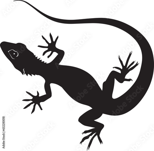 Lizard Vector silhouette illustration © Big Dream