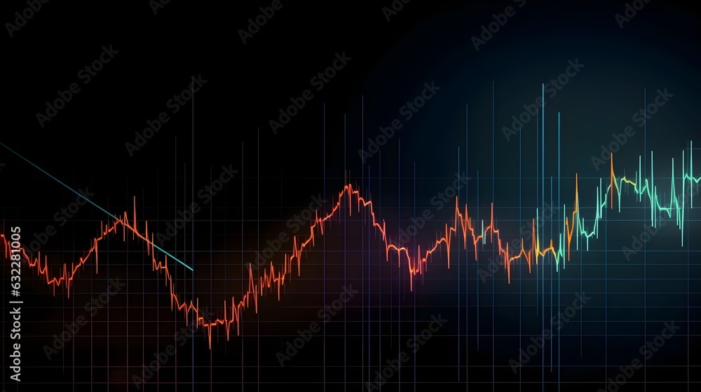 Business future technology market economic investment and money concept background or backdrop. Common forex and commodity exchange with colorful graphics interface. Generative AI technology. Business future technology market economic investment and money concept background or backdrop. Common forex and commodity exchange with colorful graphics interface. Generative AI technology.