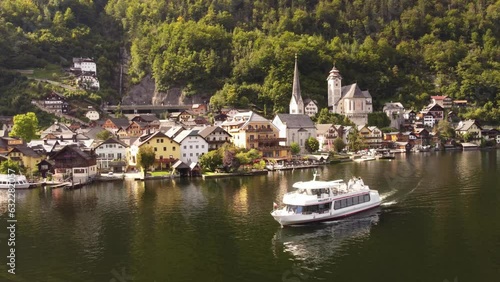 Flying over the Lake of Hallstatt. It was a late Summer day in September. Hallstatt is known to be the oldest Salt mining site starting 7000 years ago. That's how it got its riches in past times.