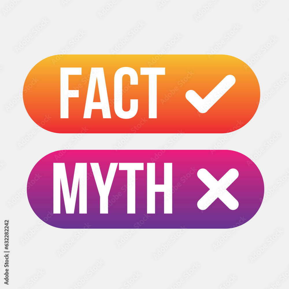 Fact vs Myth Logo concept vector illustration Fact vs Myth Logo concept vector illustration