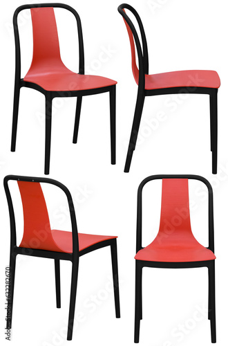 Designer modern chair for home or cafe. Isolated from the background. Interior element. From different angles
