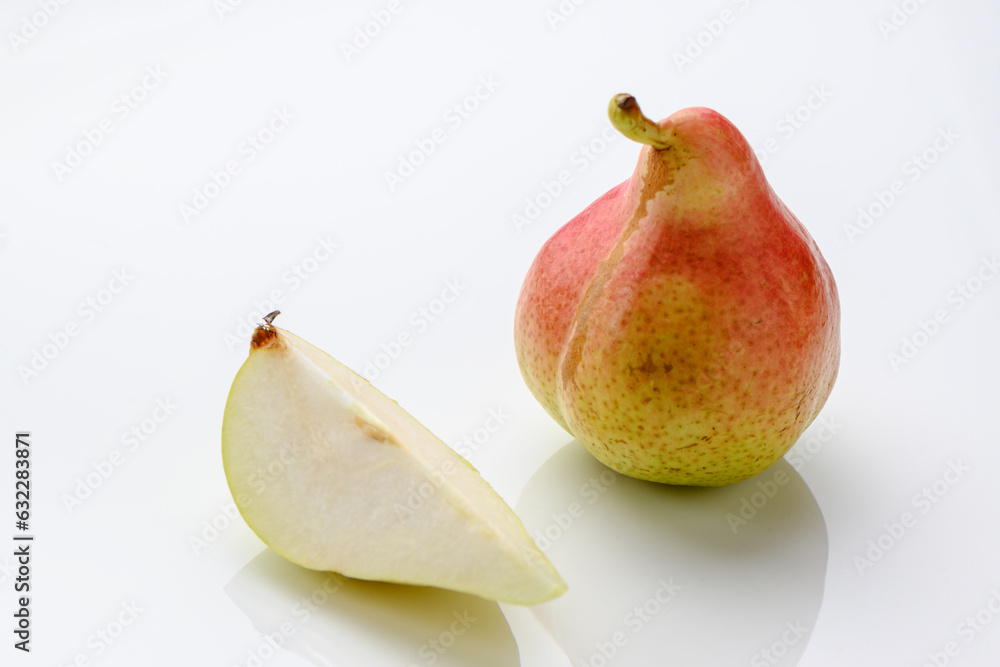 fresh pears on white background, studio shot 1 fresh pears on white background, studio shot 1