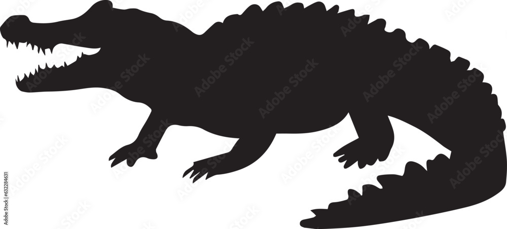 Fototapeta premium Alligator vector silhouette