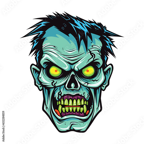 Картината върху платно Halloween zombie skull