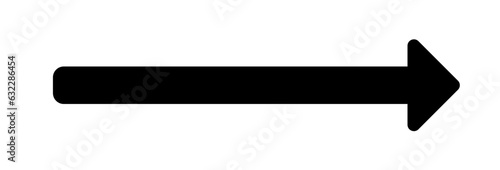 Black arrow pointing right. Arrow shape element. Vector