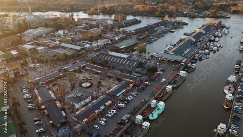 Panoramic view of Tigre River and Puerto de frutos - Tigre, Buenos Aires, Argentina