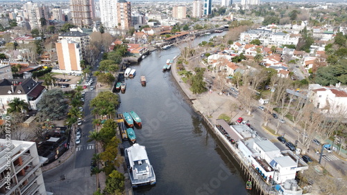 Panoramic view of Boats at Tigre River - Tigre, Buenos Aires, Argentina
