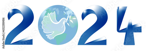 2024, Frieden, Friedenstaube, blau