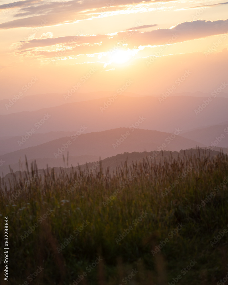 Last Evening Light at Max Patch in the Mountains of Western North Carolina