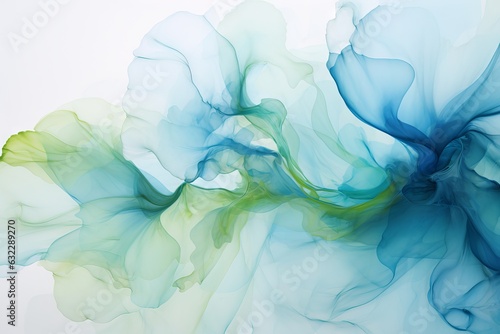 An ethereal blend of sky blue and mint green abstract background © TooToo