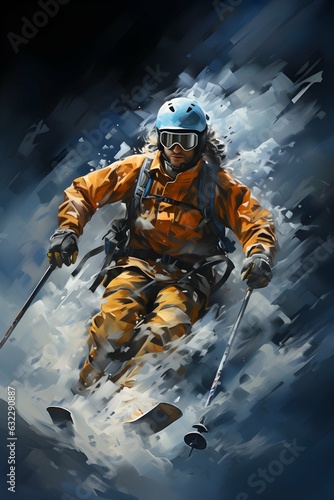 Skier in the mountains