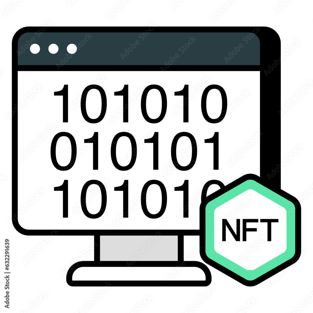 A creative design icon of nft binary data A creative design icon of nft binary data