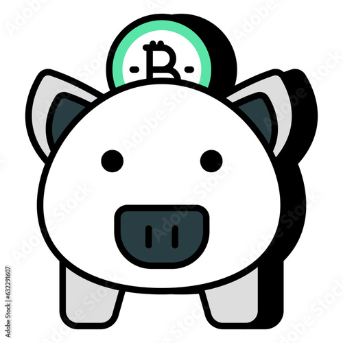 Btc with penny showcasing bitcoin savings icon