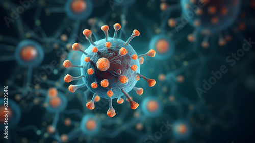 Covid-19 virus in style of photorealistic details © Oksana