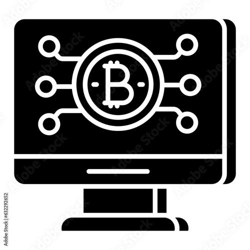 A flat design icon of bitcoin network 