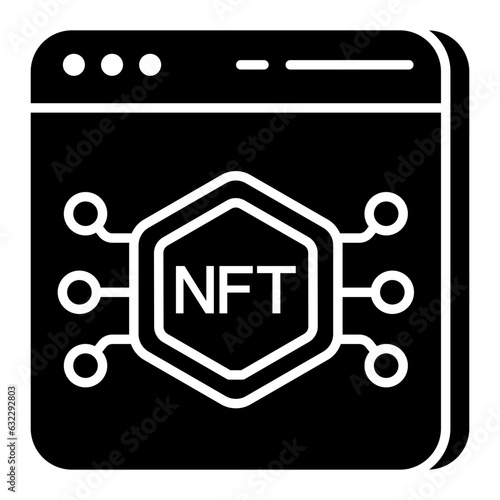 A colored design icon of nft network  