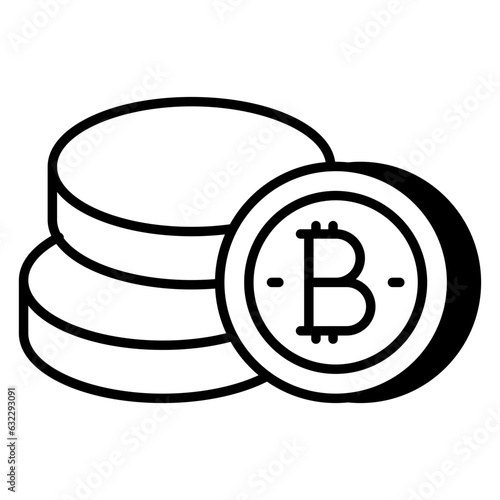 An icon design of bitcoins