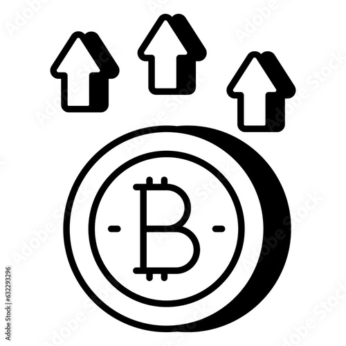 An icon design of bitcoin progress 