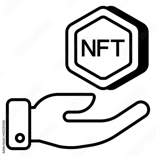 Editable design icon of nft care  