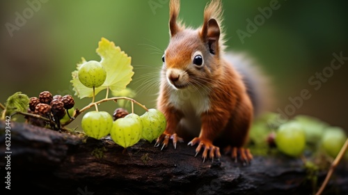 National geographic photography, side profile of a red squirrel eats a nut, national geographic photography photo