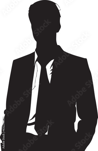 Business man vector silhouette, Stylish man vector silhouette black color