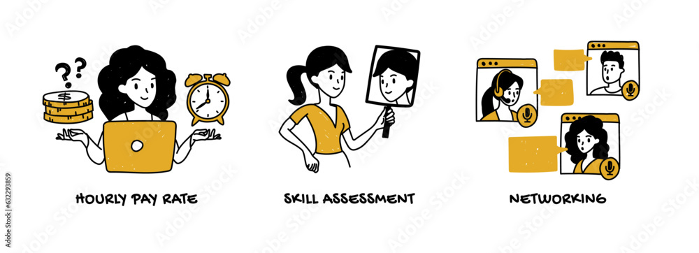 custom made wallpaper toronto digitalFreelance job, self assessment and networking. Vector set of freelancers