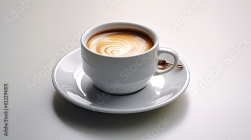 Coffee in a cup. Coffee drink. brown grains. Splashes of coffee. Drops. On a white background.