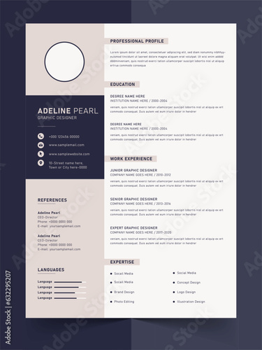 Minimalist resume or cv template, Corporate resume template, Simple and clean resume design