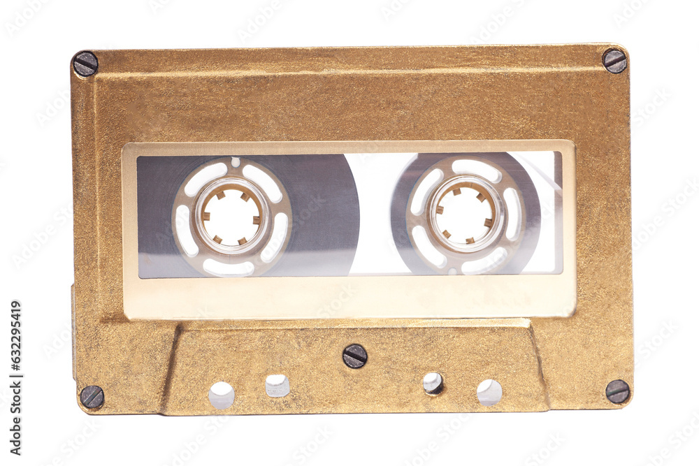 Obraz premium Gold retro audio cassette tape
