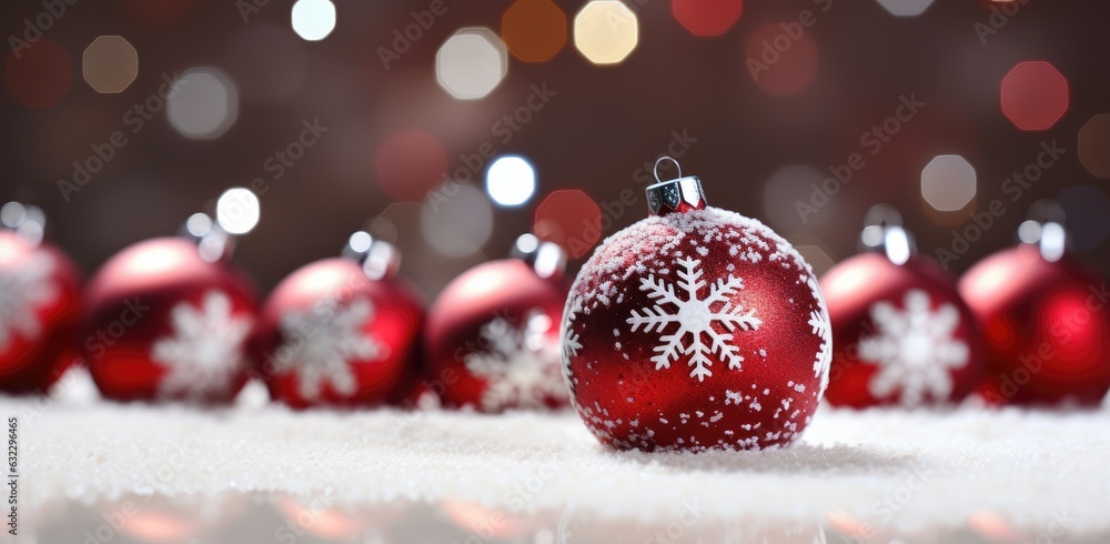 Christmas composition hanging Christmas balls created with Generative AI technology Christmas composition hanging Christmas balls created with Generative AI technology
