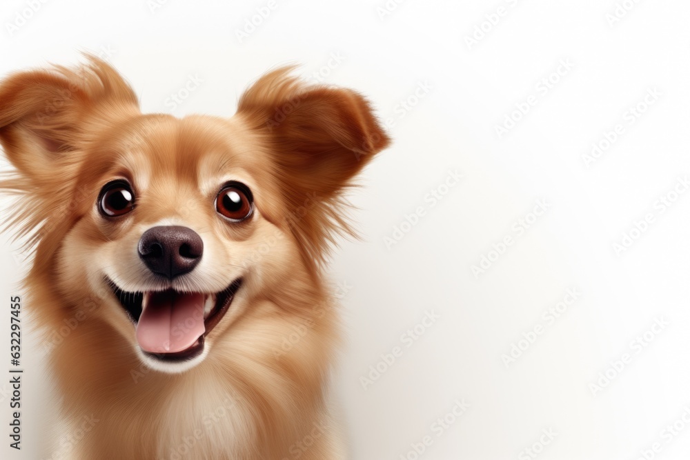 cute dog on white background, AI Generated