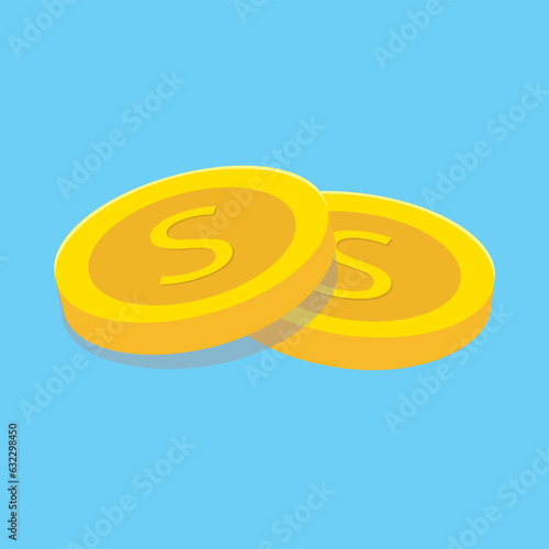 gold coins on a plain background