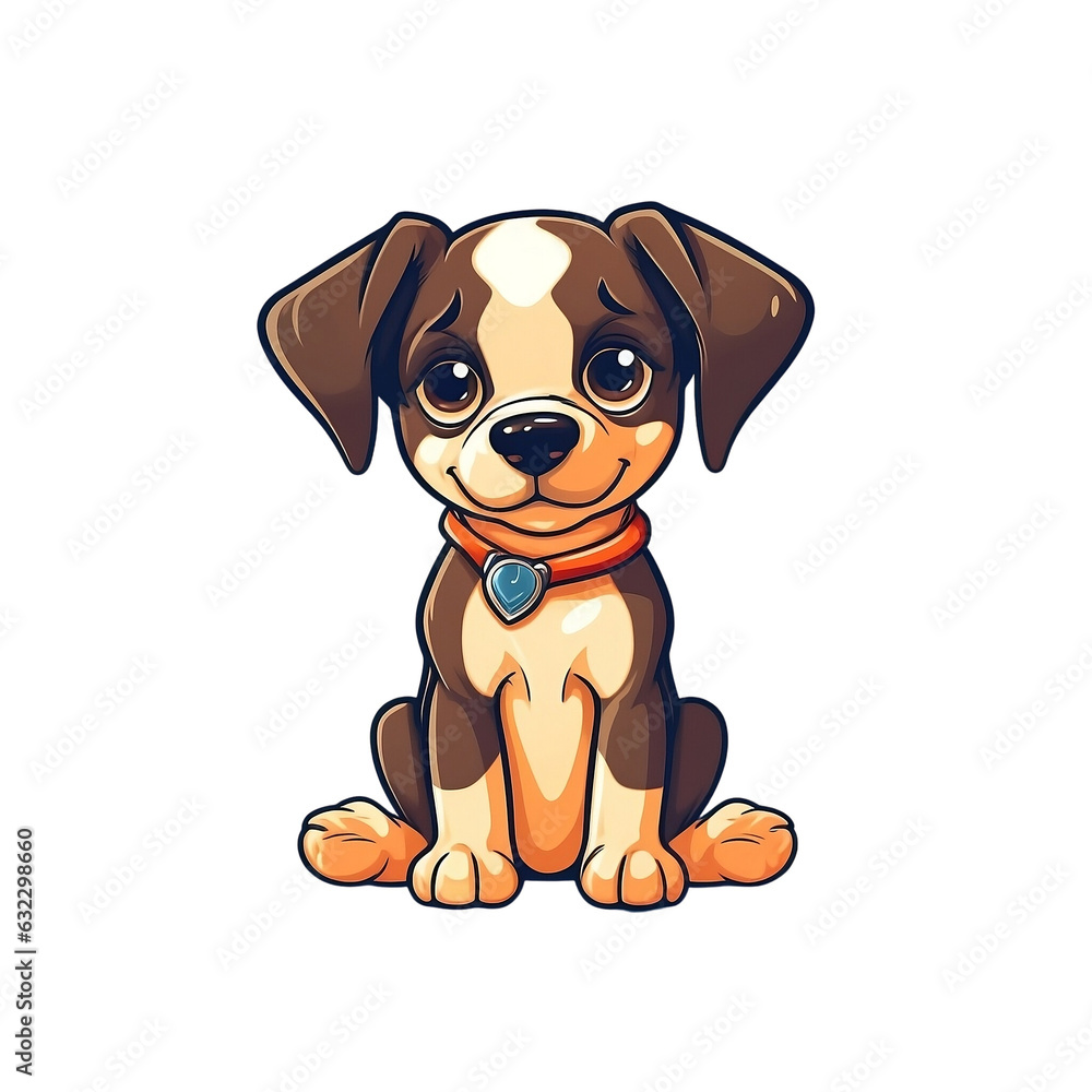 Fototapeta premium Cute Puppy Dog No Background Image Applicable to any Context Perfect for Print on Demand Merchandise