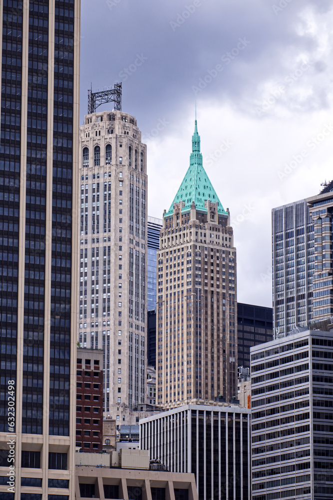 Skyscrapers in New York City from the river Skyscrapers in New York City from the river