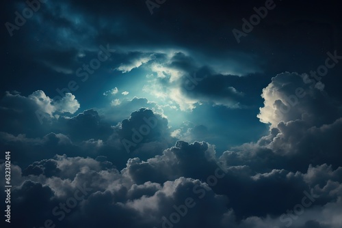 Clouds in the night sky