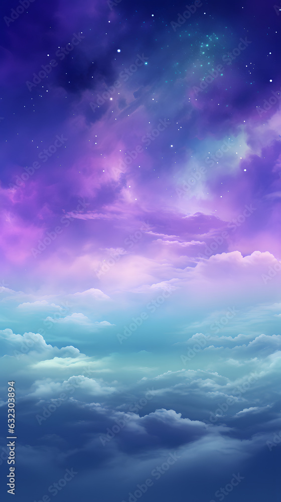 Purple gradient mystical astral abstract cloudy sky phone background wallpaper, ai generated Purple gradient mystical astral abstract cloudy sky phone background wallpaper, ai generated