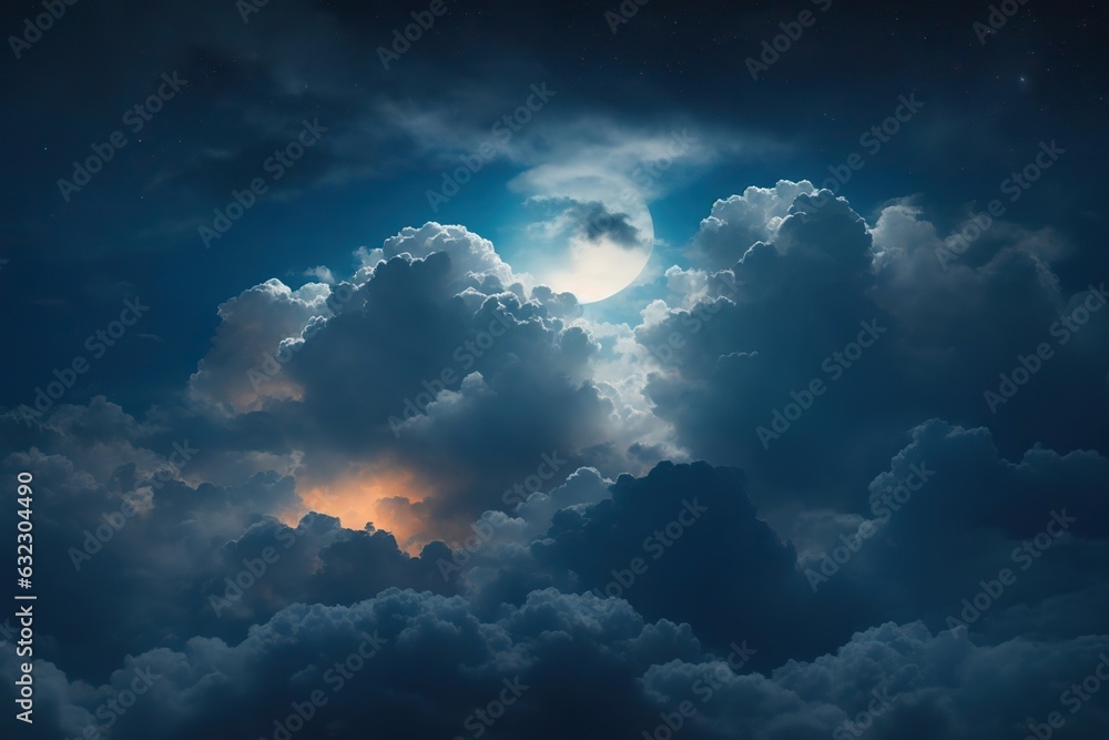 Obraz premium Clouds in the night sky