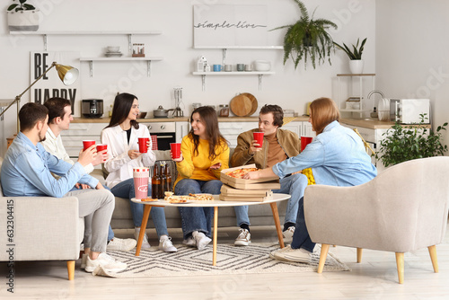 Group of friends with tasty...