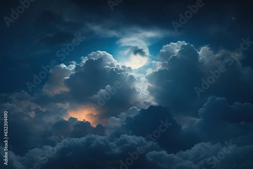 Clouds in the night sky