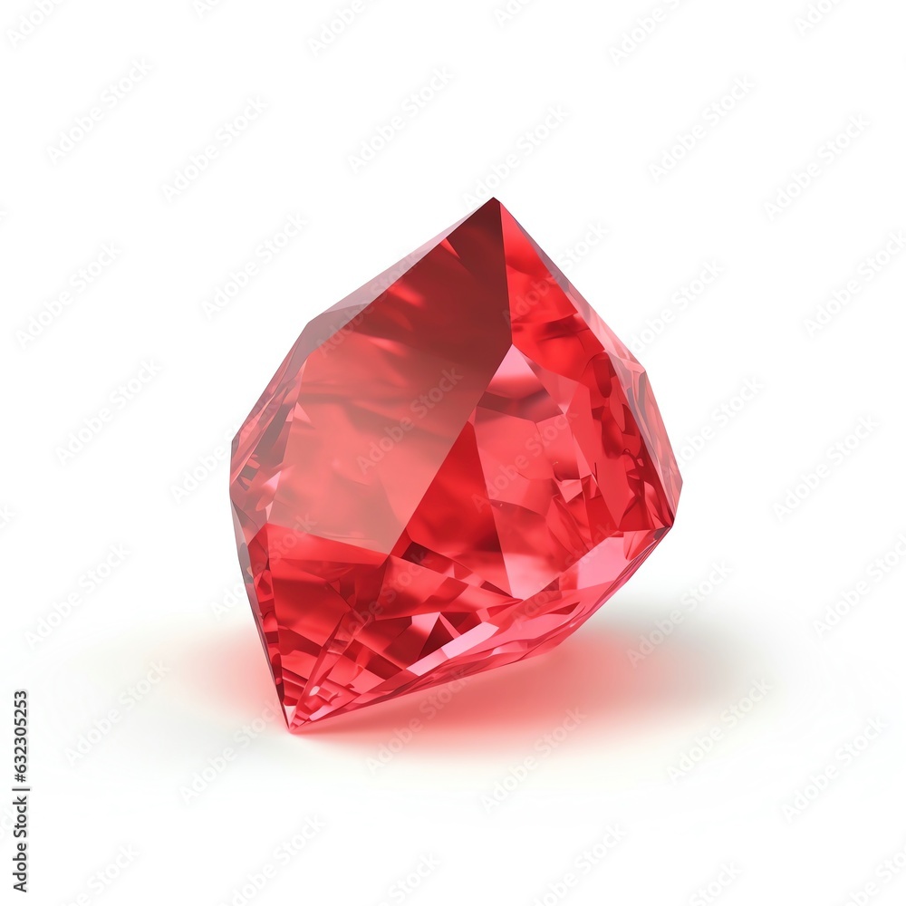 Siam crystal with shadow on white background Siam crystal with shadow on white background