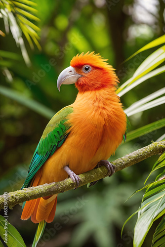 Tropical bird in wild jungle