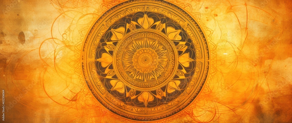 circular ornament pattern on an old paper Generative AI circular ornament pattern on an old paper Generative AI