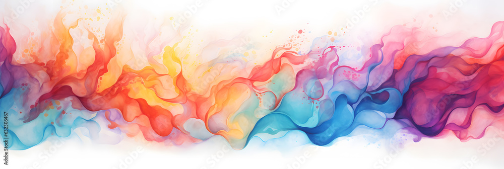 Colorful watercolor ink paint splash background