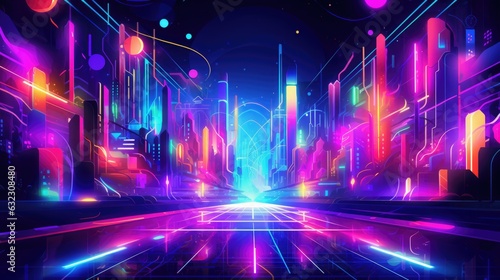 Neon futuristic background © eireenz